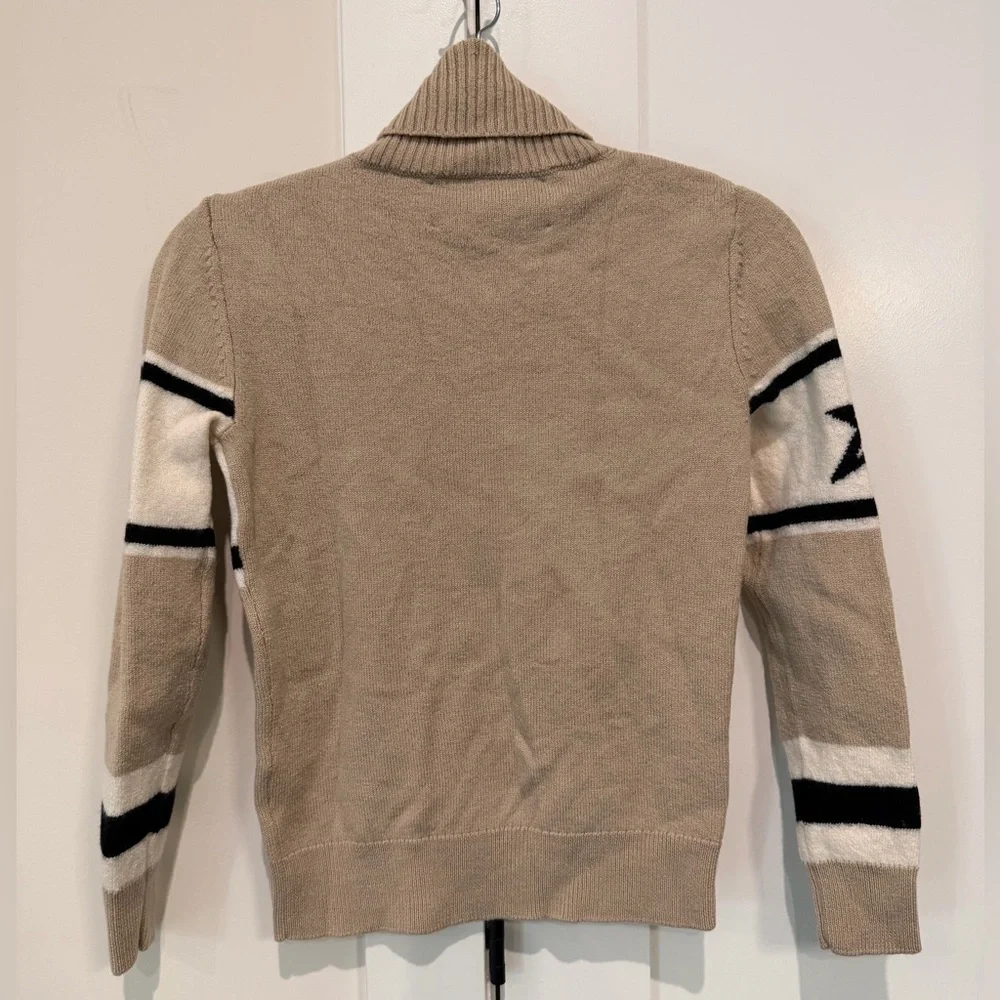 Perfect Moment Women's Schild Intarsia Merino Wool Turtleneck Sweater Beige‎ Ski